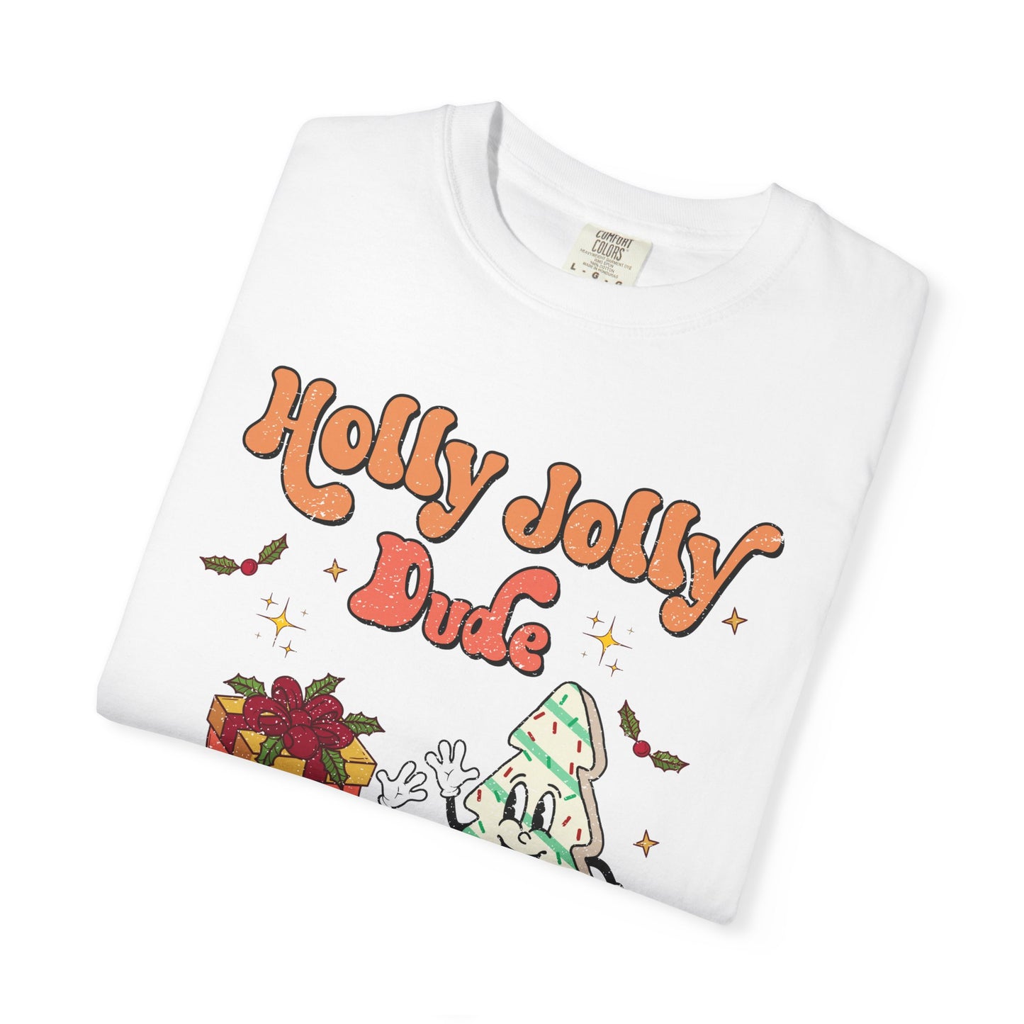 Holly Jolly Dude Retro Christmas Tshirt
