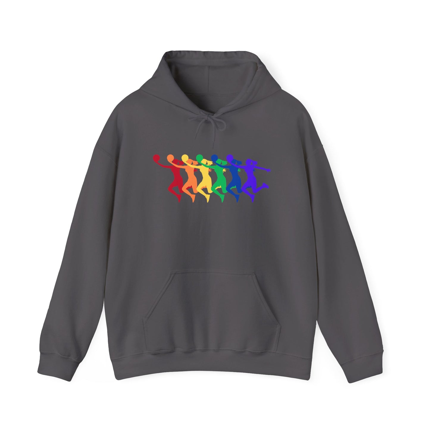Womens Basketball Rainbow Silhouette Shooter Pride Hooded Sweatshirt