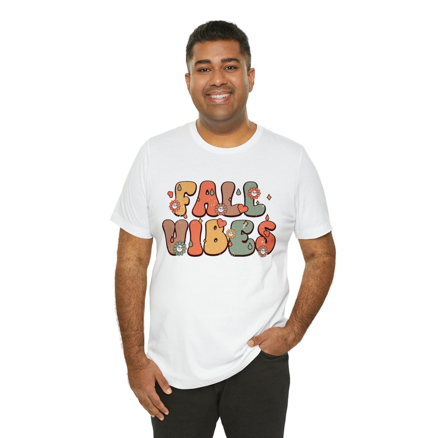 Fall Vibes Retro Design Short Sleeve Tshirt