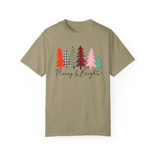 Merry & Bright Christmas Tree Tshirt