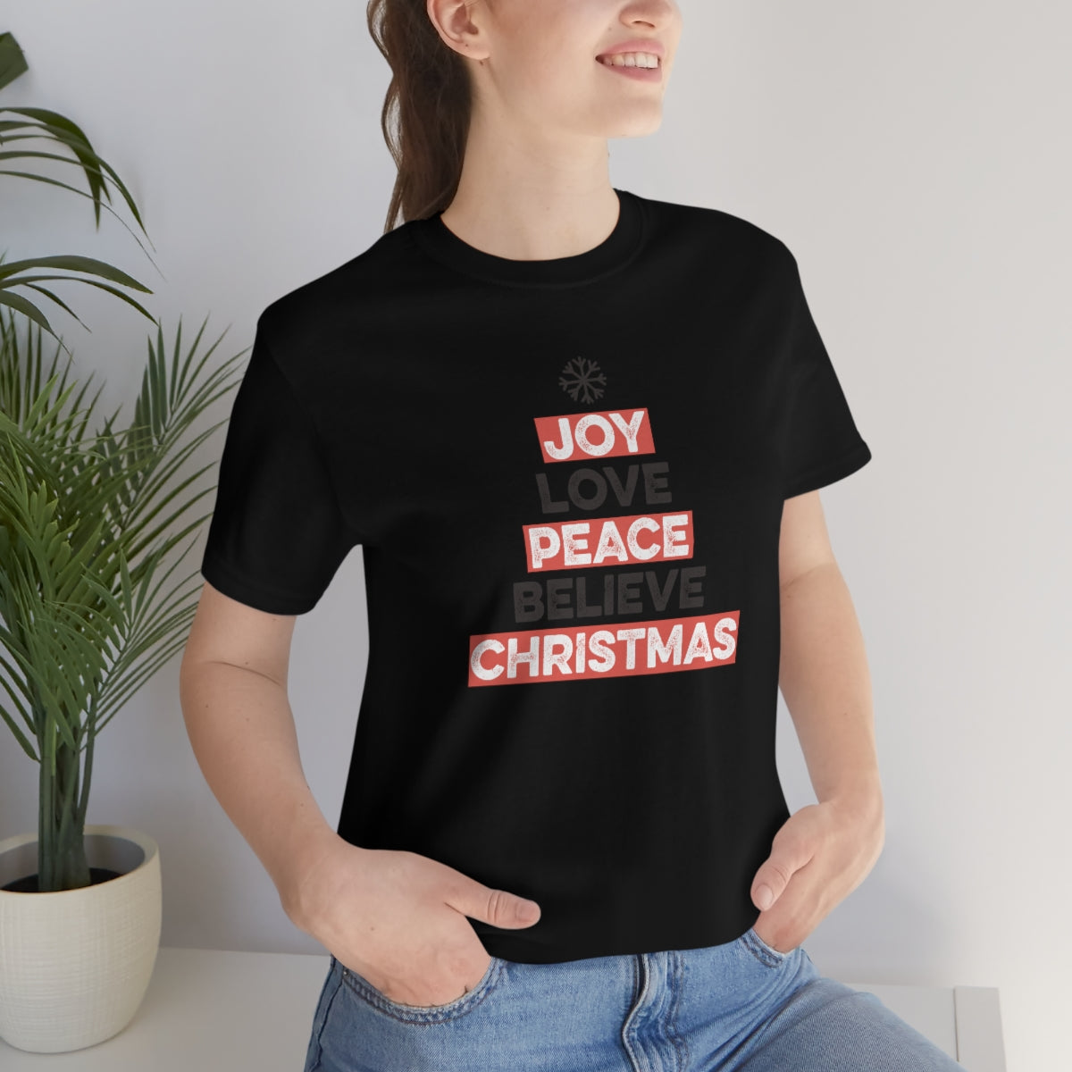 Joy Peace Believe Christmas Xmas Holiday Tshirt