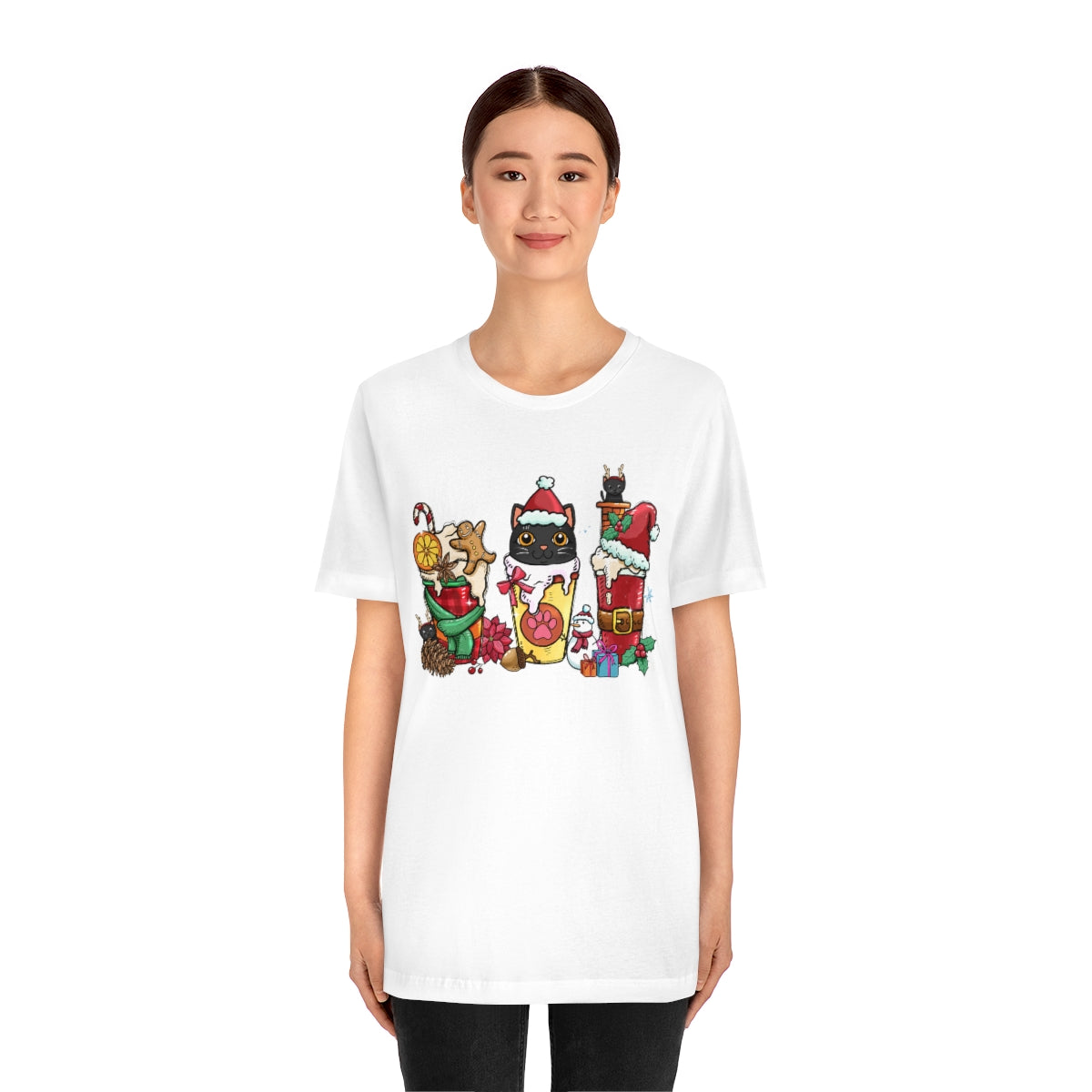 Black Cat Christmas Coffee Xmas Tshirt