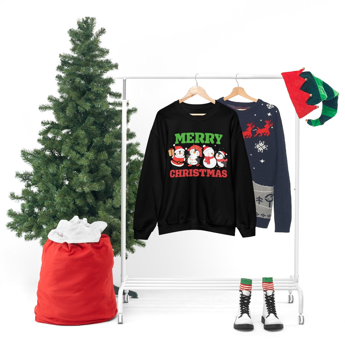 Merry Christmas Cute Penguins Xmas Holiday Sweatshirt