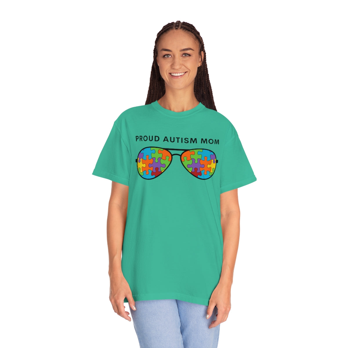 Proud Autism Mom Sunglasses Puzzle Pieces Autism Awareness Tshirt