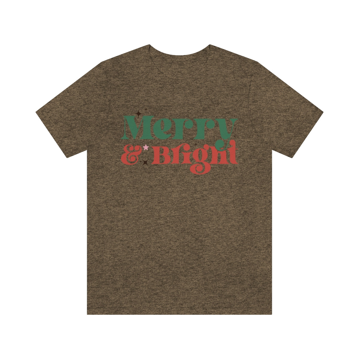 Retro Merry & Bright Vintage Style Christmas Xmas Holiday Tshirt