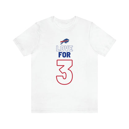 Love for #3 Damar Hamlin Supporter Unisex Jersey Short Sleeve Tee