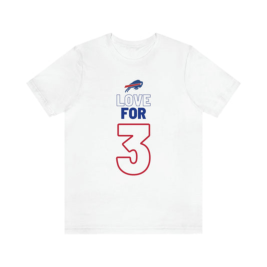 Love for #3 Damar Hamlin Supporter Unisex Jersey Short Sleeve Tee