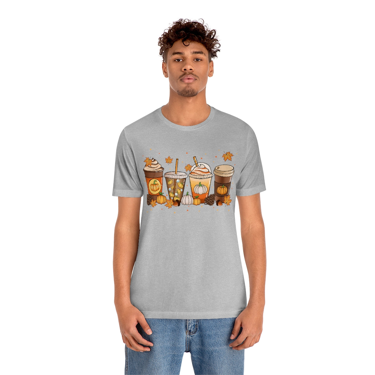 Fall Coffee Shirt Pumpkin Spice Coffee Design Short Sleeve Tshirt