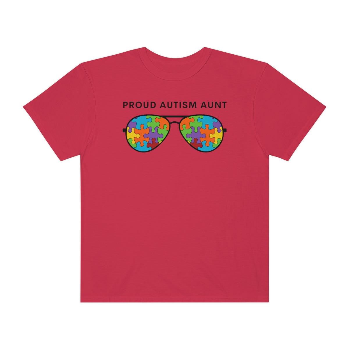 Proud Autism Aunt Sunglasses Puzzle Pieces Autism Awareness Tshirt