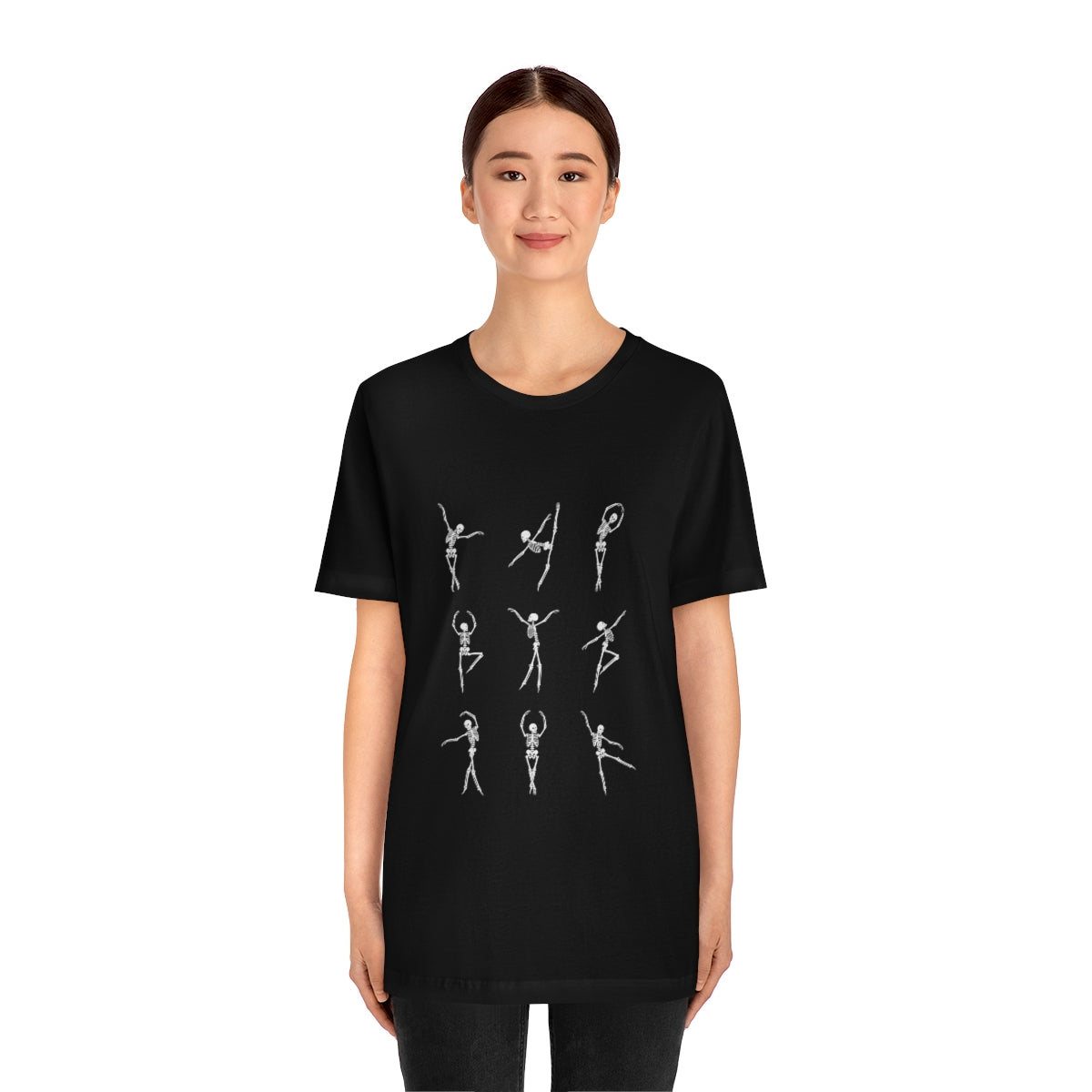 Dancing Skeletons Halloween Design on Unisex Jersey Short Sleeve Tee