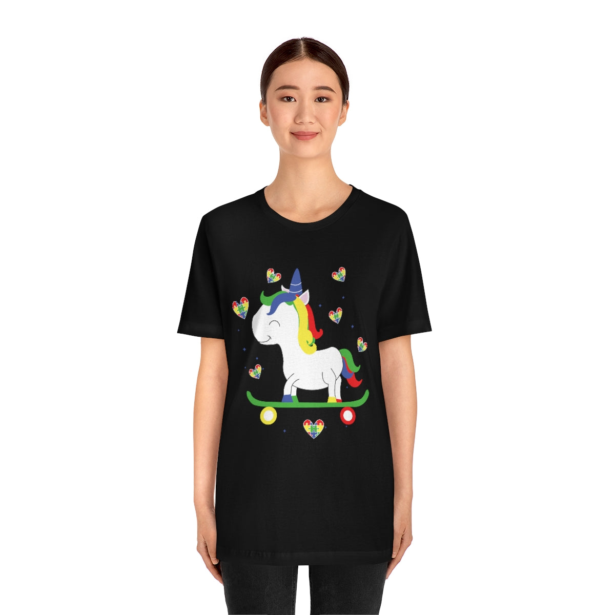 Cute Skateboarding Unicorn Autism Awareness Tshirt