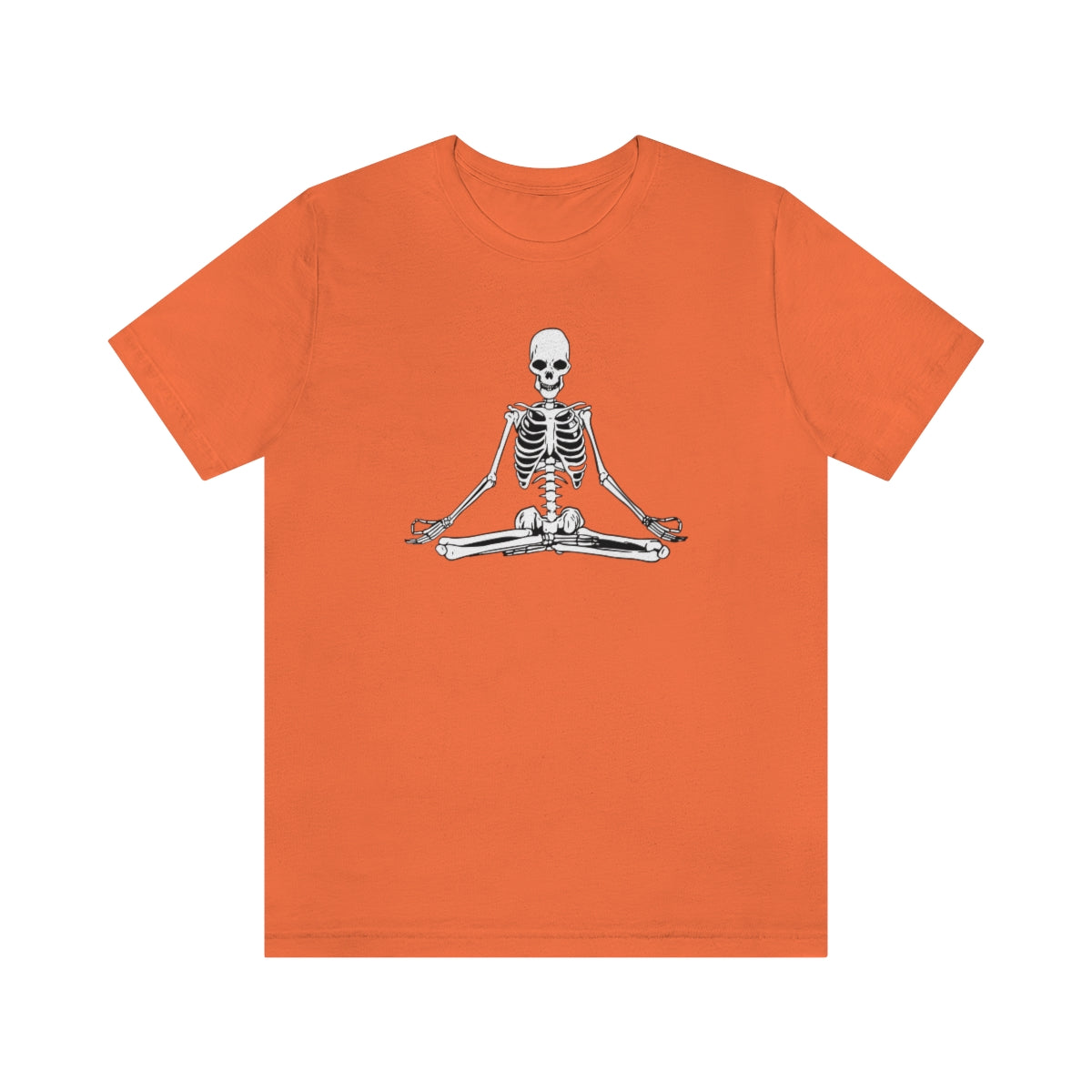 Meditating Yoga Skeleton TShirt, Funny Shirt, Namaste Skeleton, Halloween Lover Gift on Unisex Jersey Short Sleeve Tee