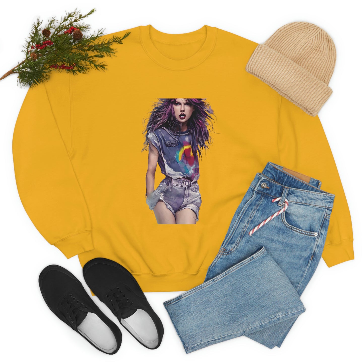 Punk Taylor Swift Rocking T Swift Taylor Swift Merch Fan Swifty Gift Crewneck Sweatshirt