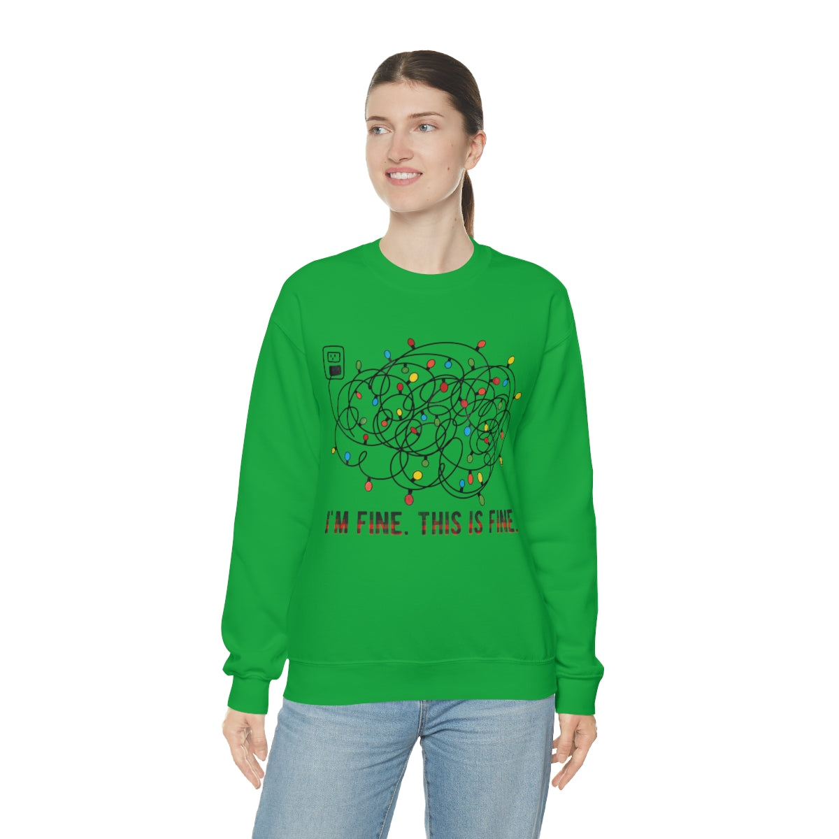 It's Fine, This is Fine Christmas Lights Sweatshirt