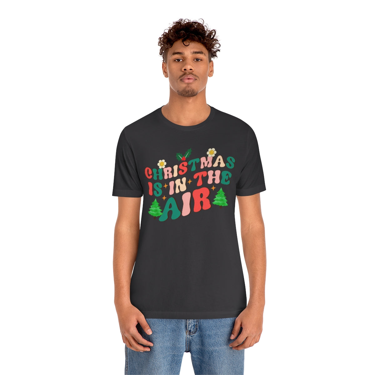 Retro Christmas is in the Air Cute Xmas Trees Holiday Tshirt