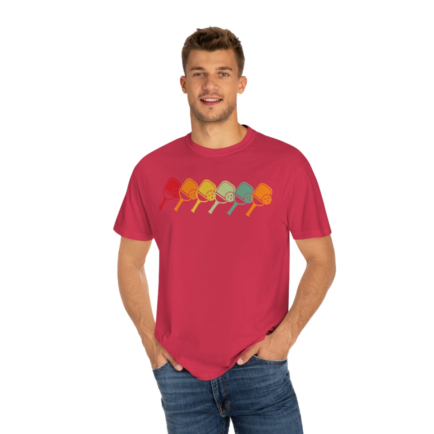 Rainbow Retro Pickleball Tshirt