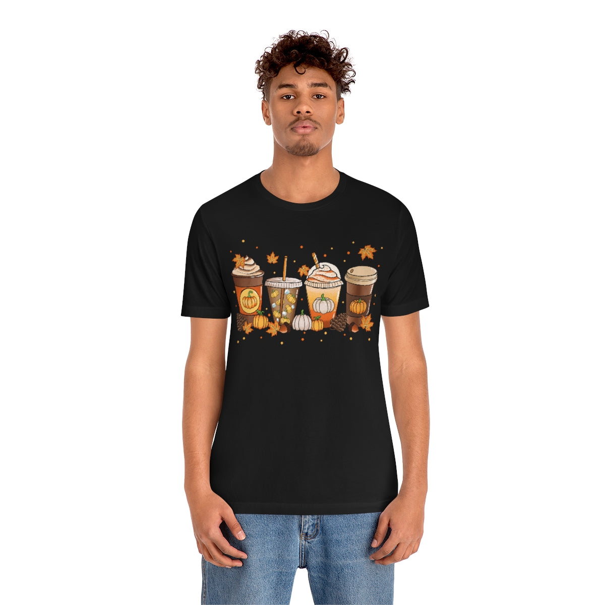 Fall Coffee Shirt Pumpkin Spice Coffee Design Short Sleeve Tshirt