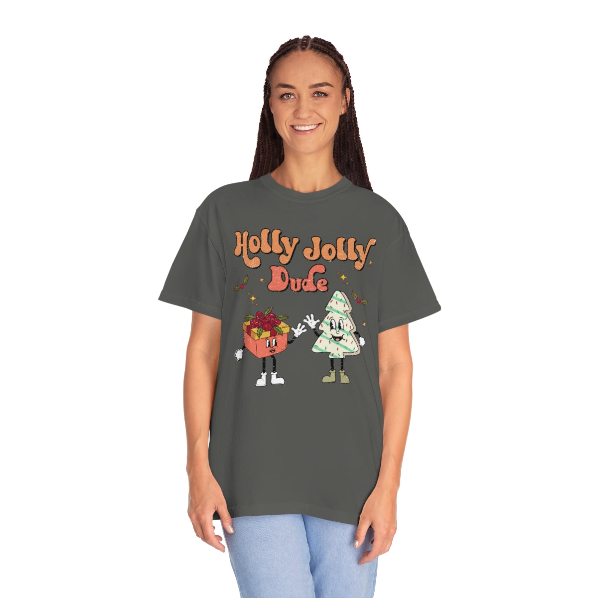 Holly Jolly Dude Retro Christmas Tshirt