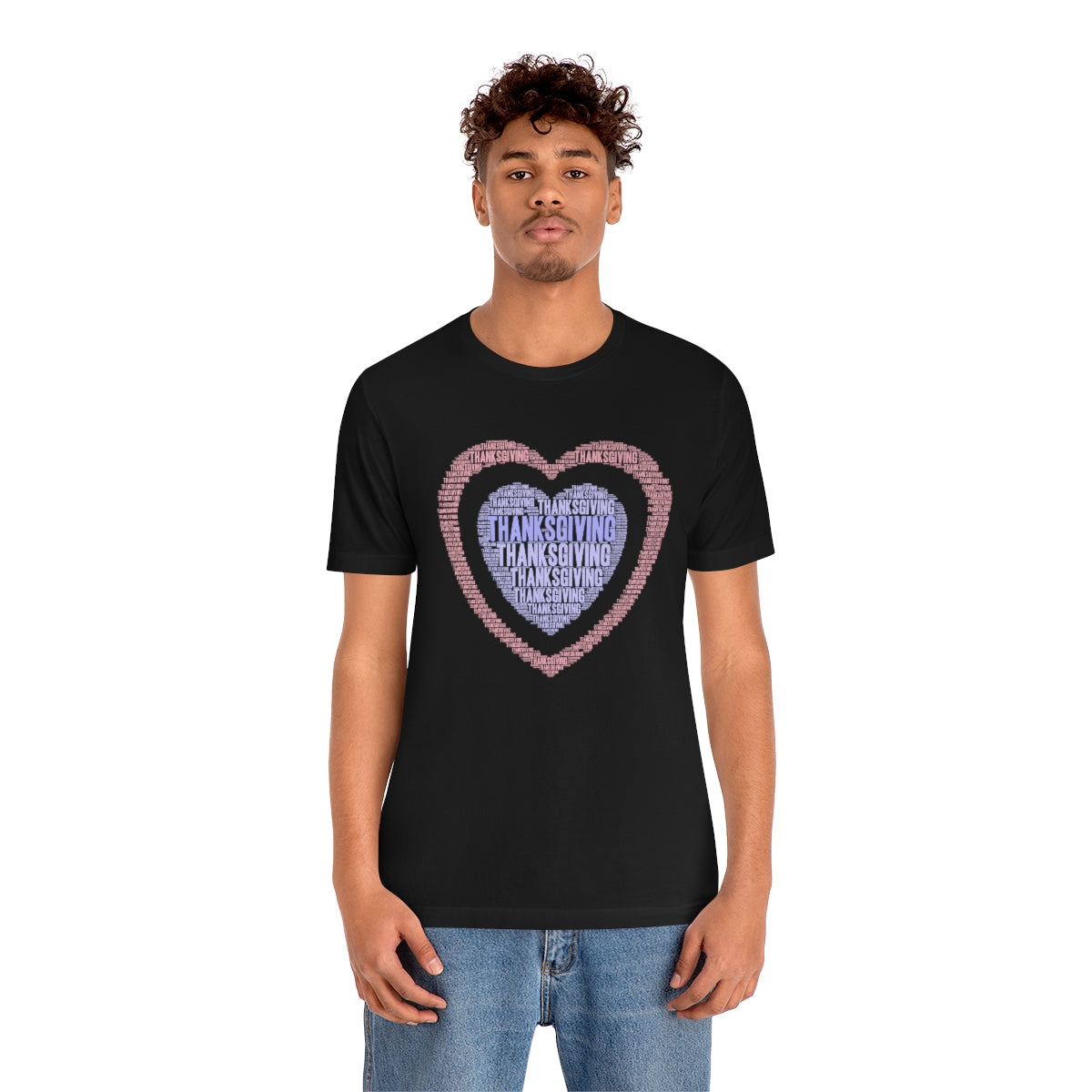 Cute Heart Thanksgiving Tshirt Design | Thanksgiving TShirt | Thanksgiving T-Shirt | Thanksgiving Teeshirt Design on Unisex Jersey Short Sleeve Tee