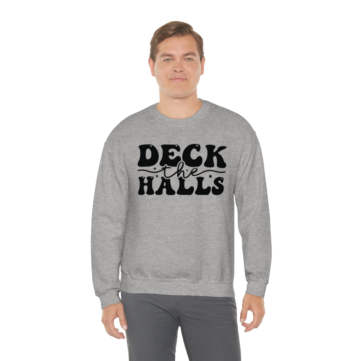 Deck the Halls Retro Lettering Christmas Sweatshirt