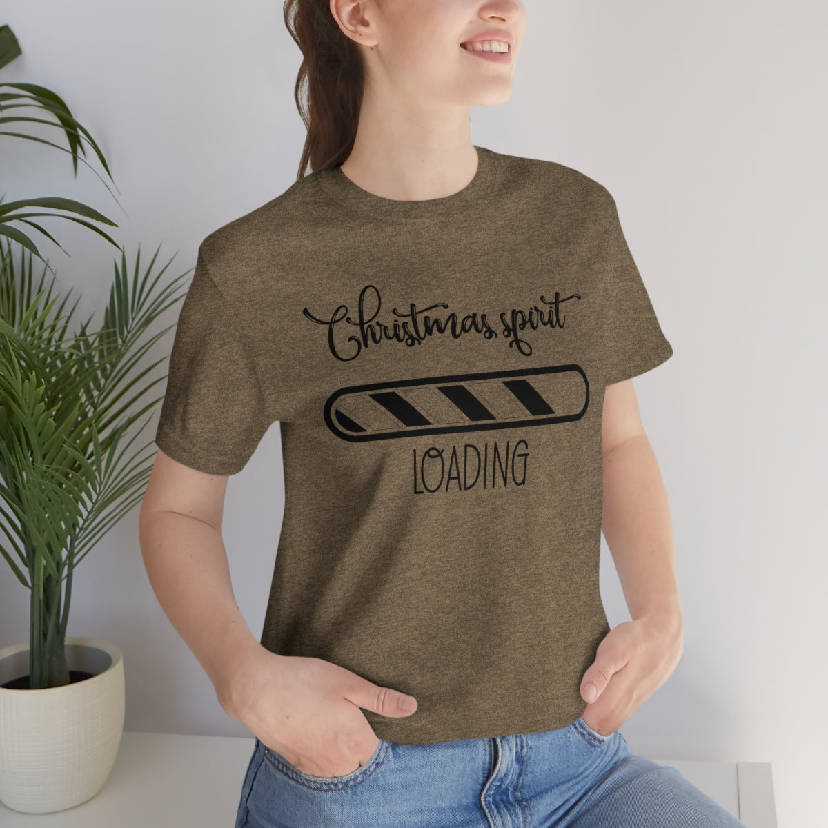 Christmas Spirit Loading Black Tshirt