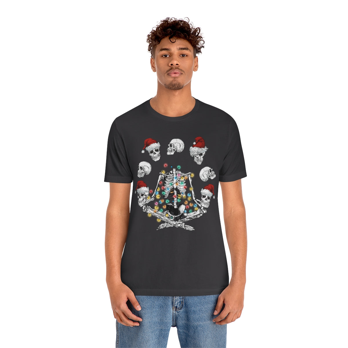 Yoga Skeleton Juggling Heads Christmas Tshirt