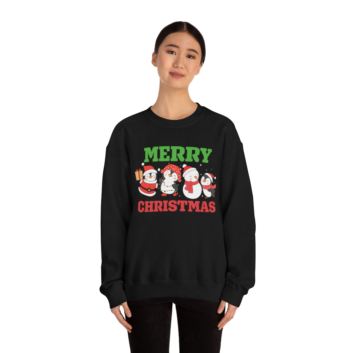 Merry Christmas Cute Penguins Xmas Holiday Sweatshirt