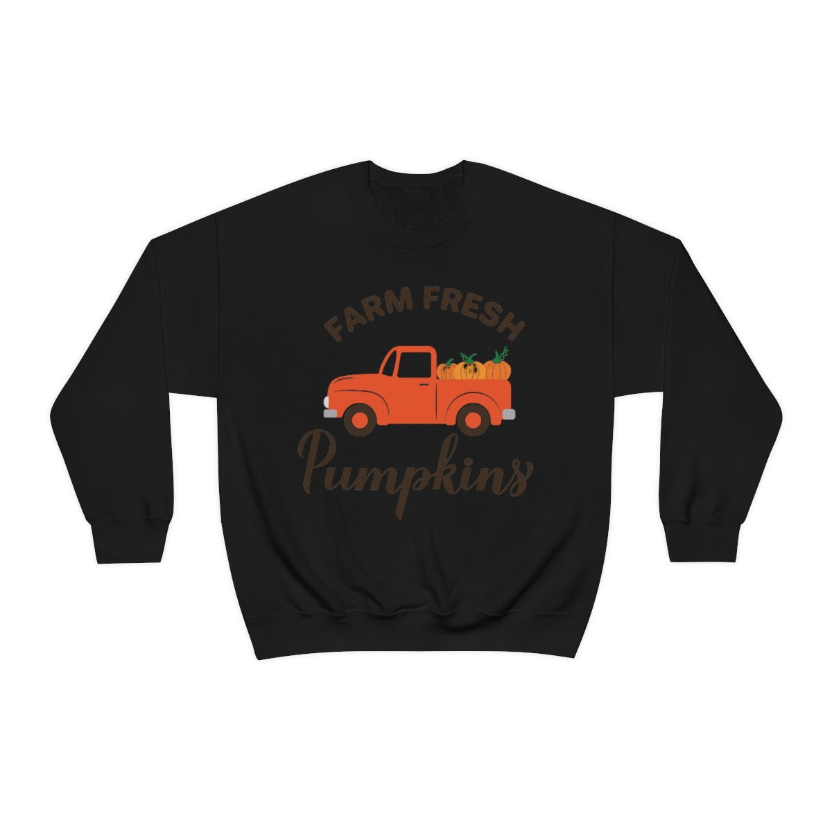 Farm Fresh Pumpkin Sweatshirt, Halloween Crewneck Sweatshirt, Halloween Sweater, Spooky Season, Fall Theme on Unisex Heavy Blend™ Crewneck Sweatshirt