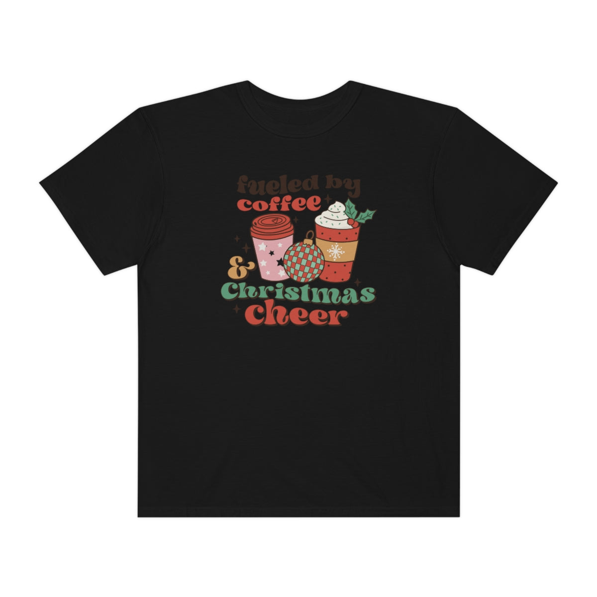 Fueled by Coffee and Christmas Cheer Retro Xmas TShirt