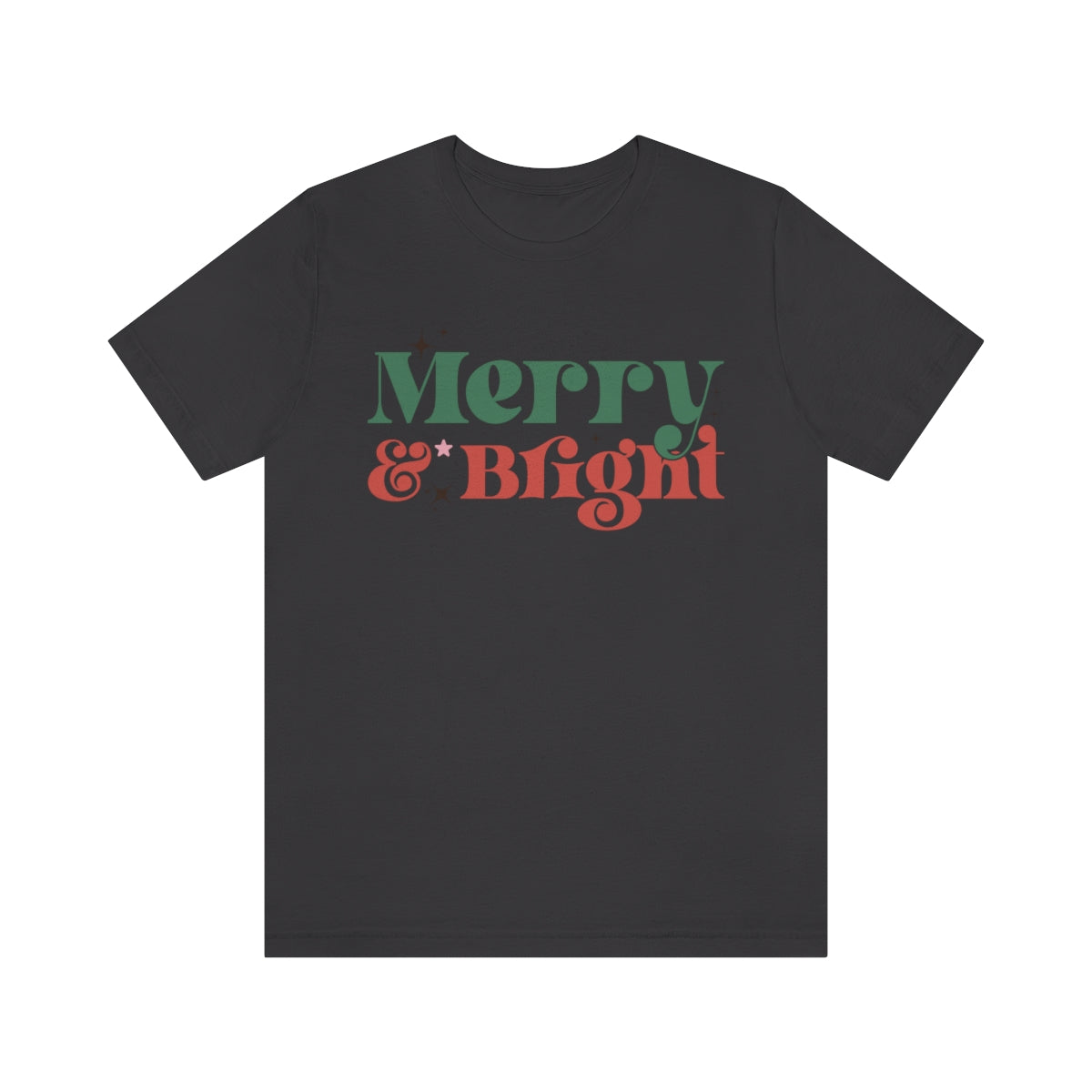 Retro Merry & Bright Vintage Style Christmas Xmas Holiday Tshirt