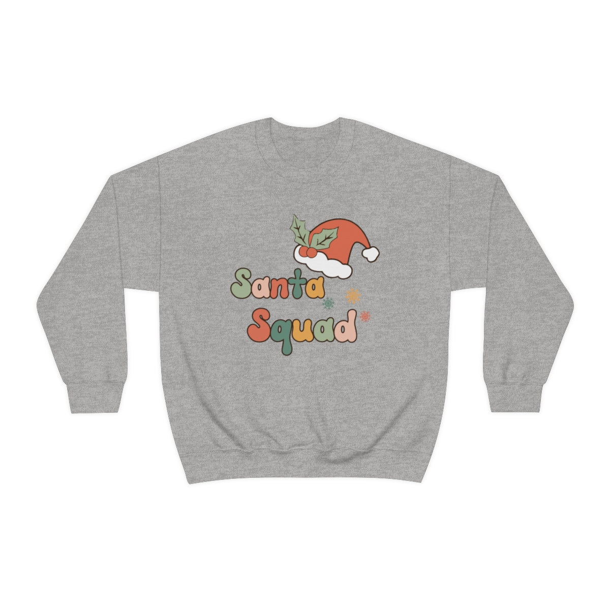 Santa Squad Groovy Retro Style Christmas Sweatshirt