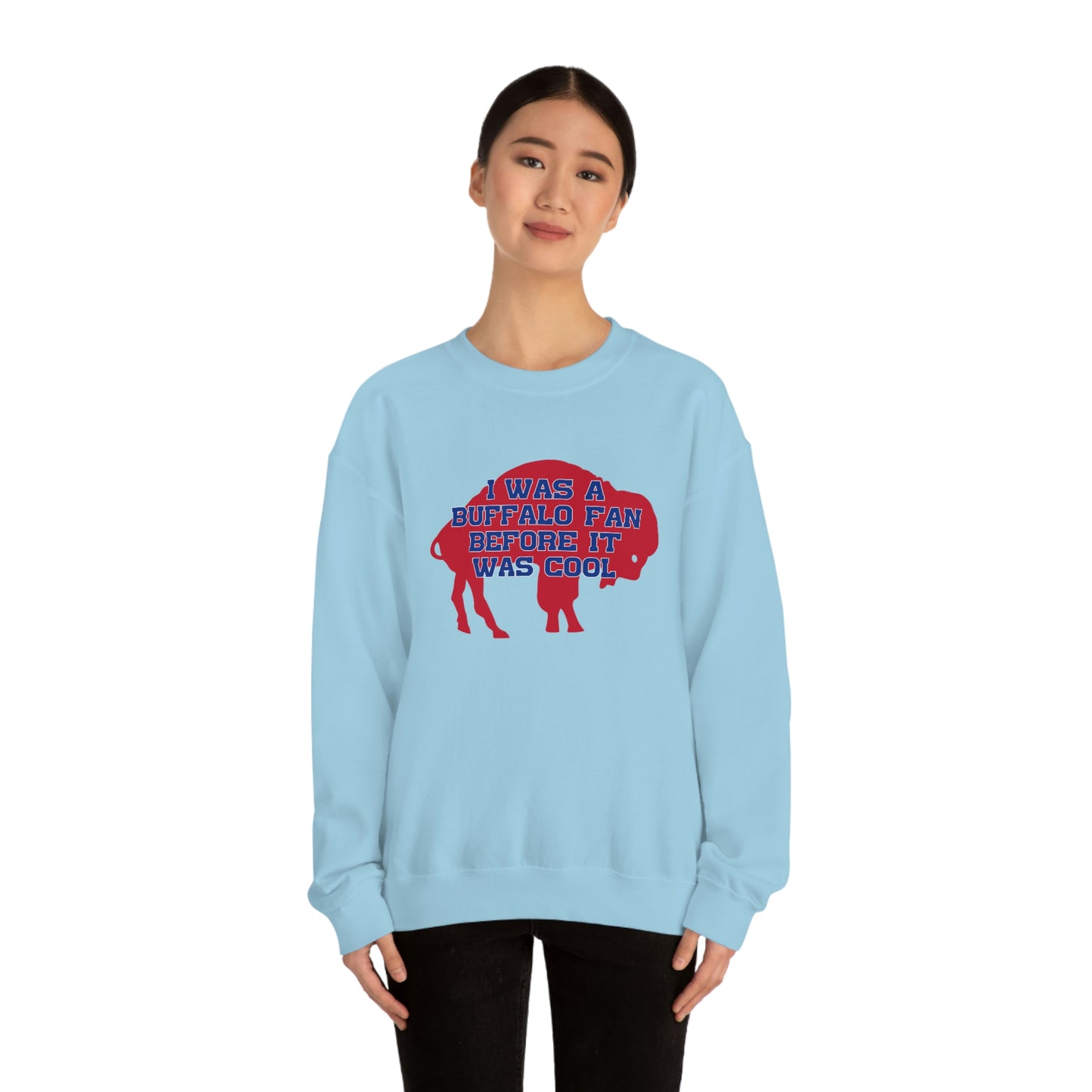 I Was a Buffalo Fan Before it was Cool Retro Red Logo Bills Mafia Football Crewneck Sweatshirt