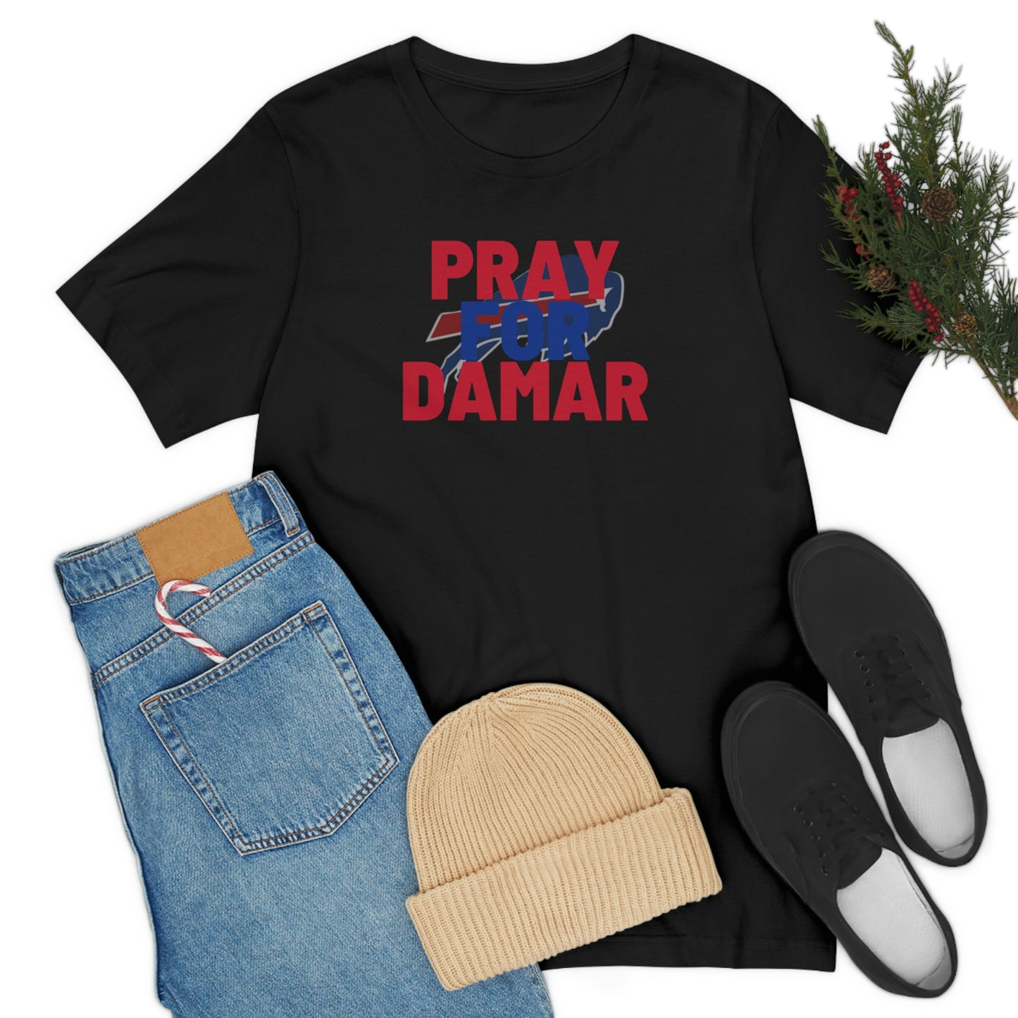 Pray for Damar Buffalo Bills Logo #3 Damar Hamlin Supporter Unisex Jersey Short Sleeve Tee