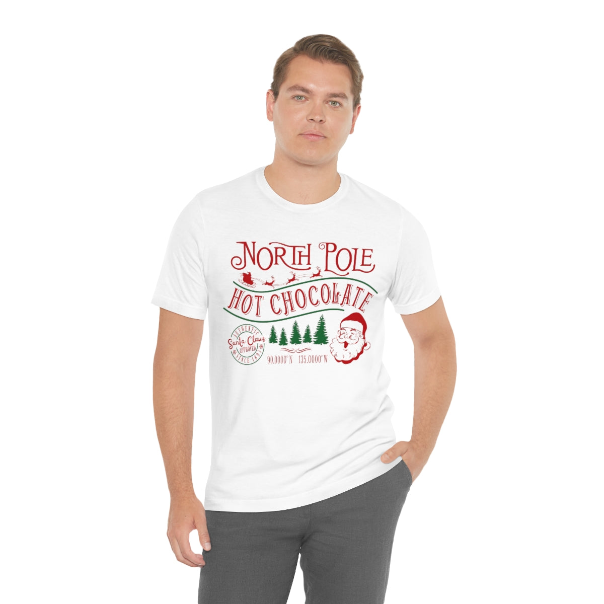 North Pole Premium Hot Chocolate Santa Approved Christmas Holiday Tshirt