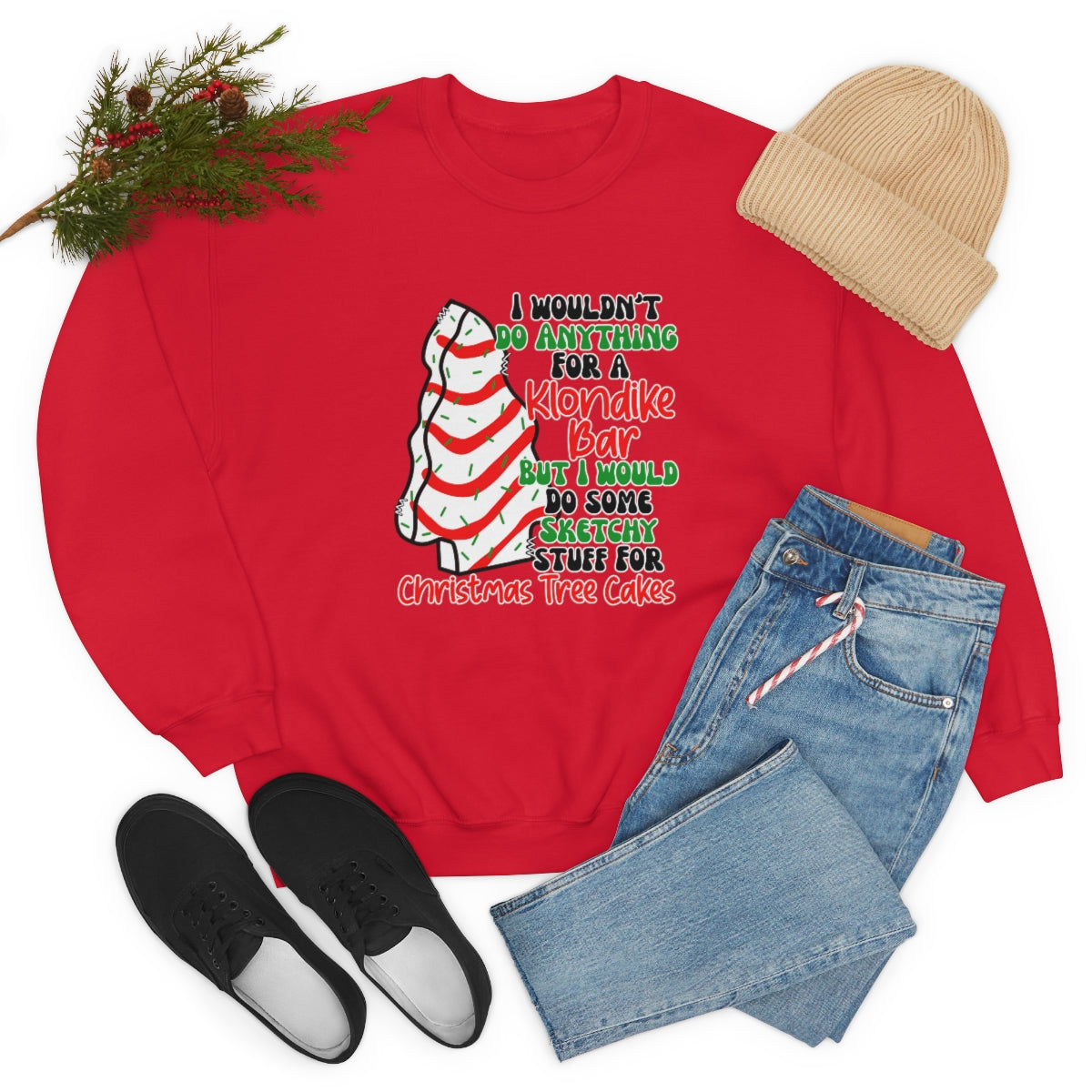 Tasty Christmas Cake Xmas Holiday Sweatshirt