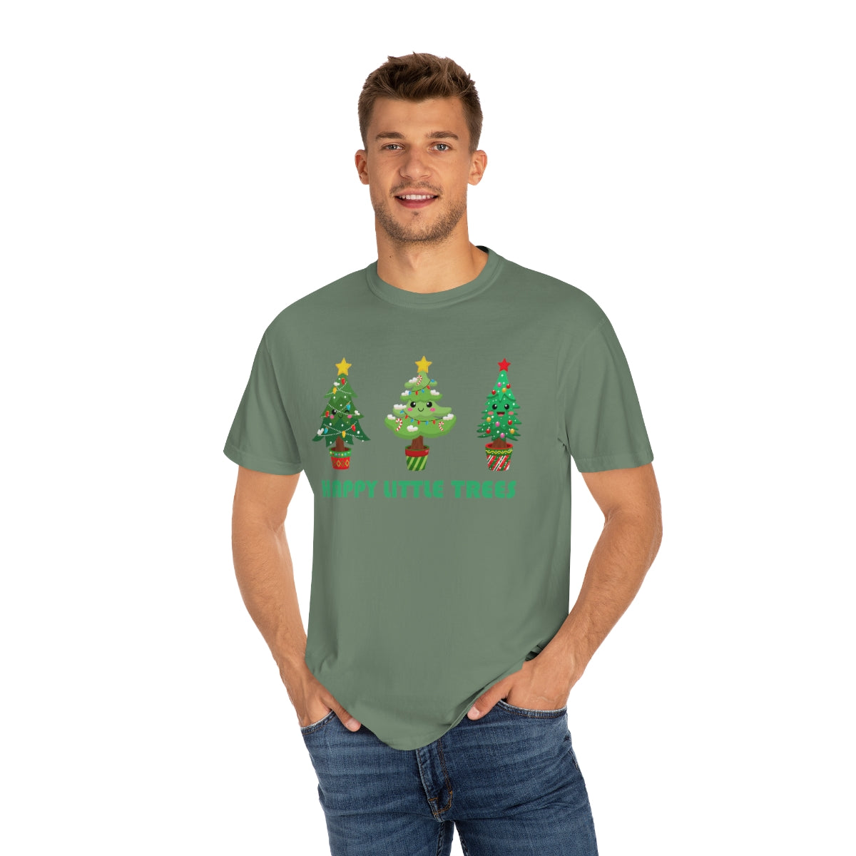 Happy Little Trees Cute Christmas Tshirt