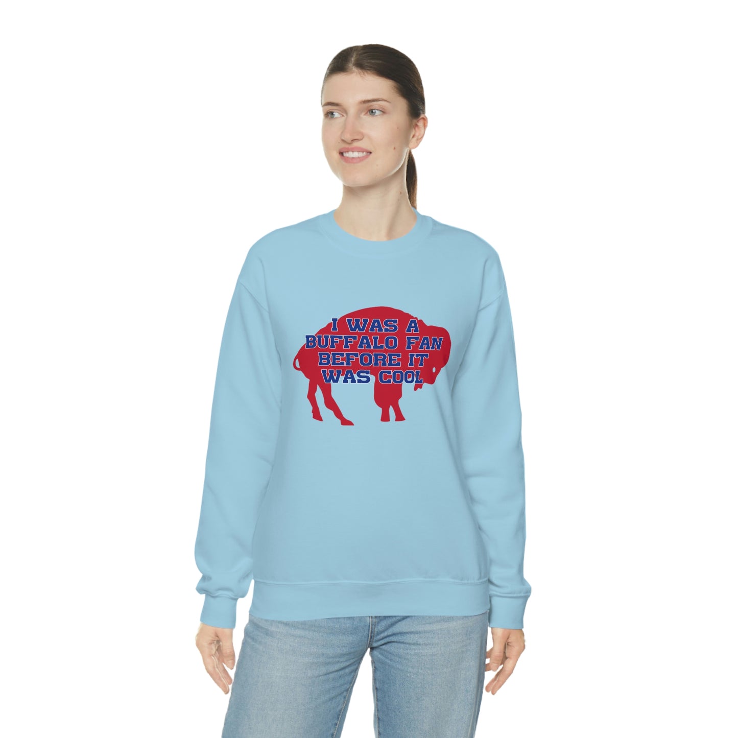 I Was a Buffalo Fan Before it was Cool Retro Red Logo Bills Mafia Football Crewneck Sweatshirt