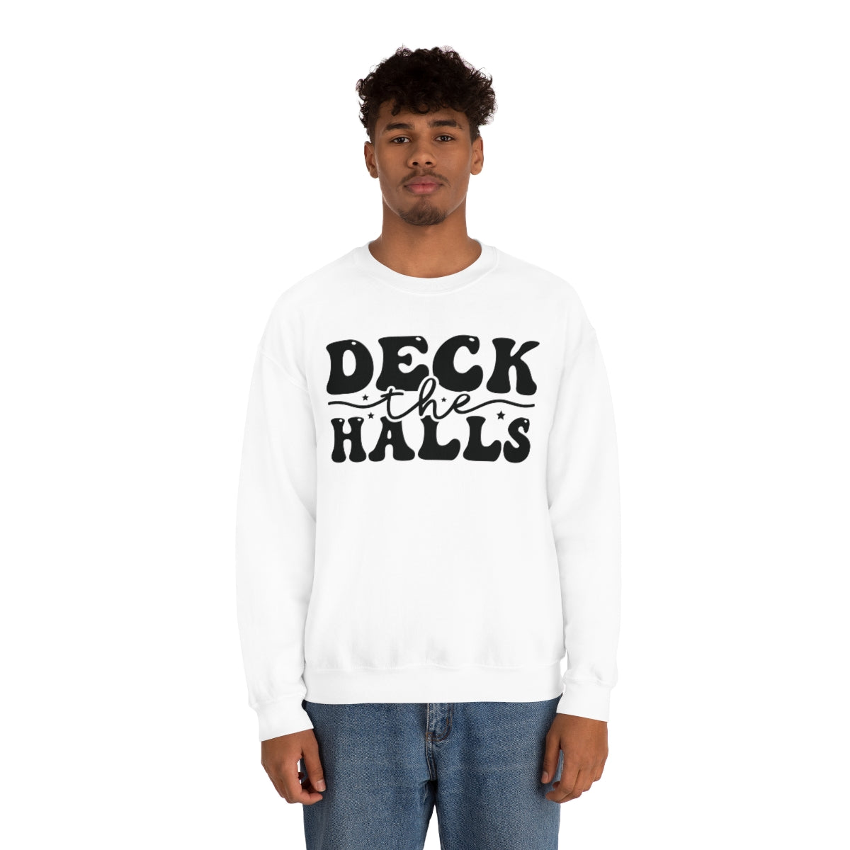 Deck the Halls Retro Lettering Christmas Sweatshirt