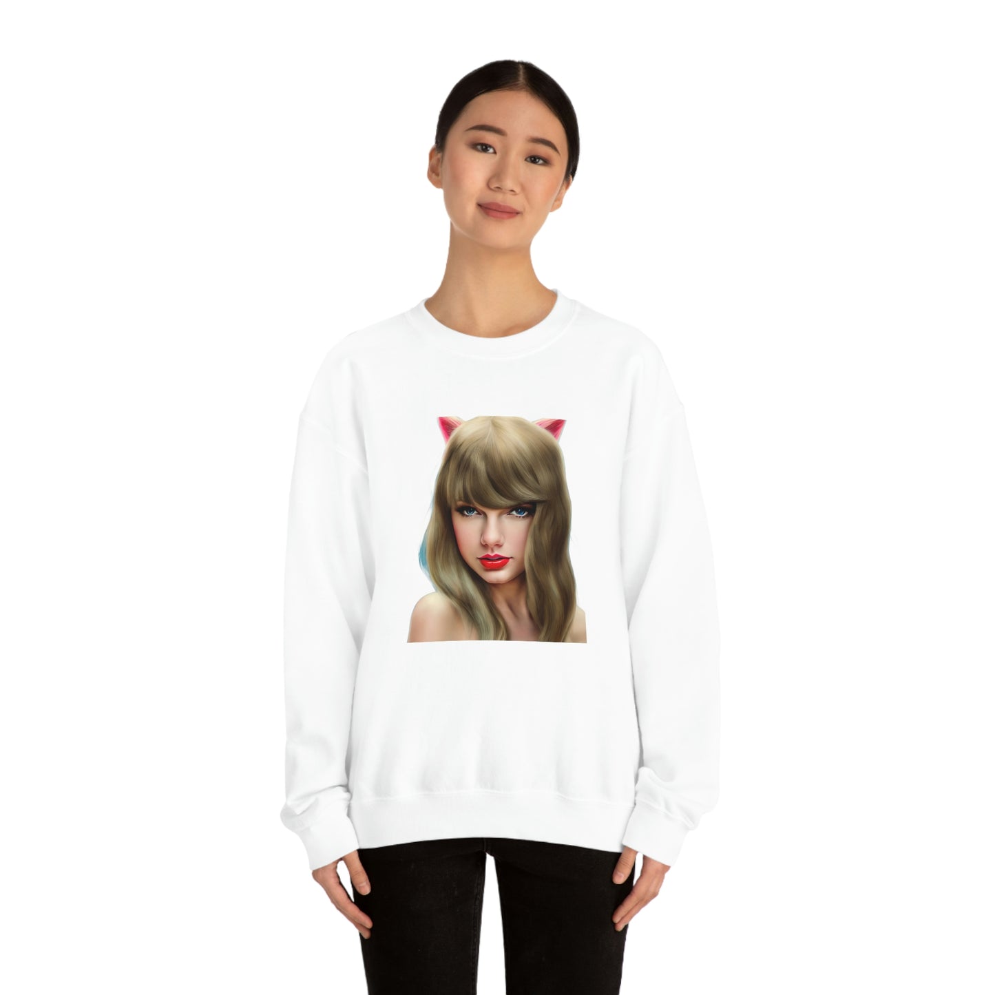 Taylor Swift Cat Ears T Swift Taylor Swift Merch Fan Swifty Gift Crewneck Sweatshirt