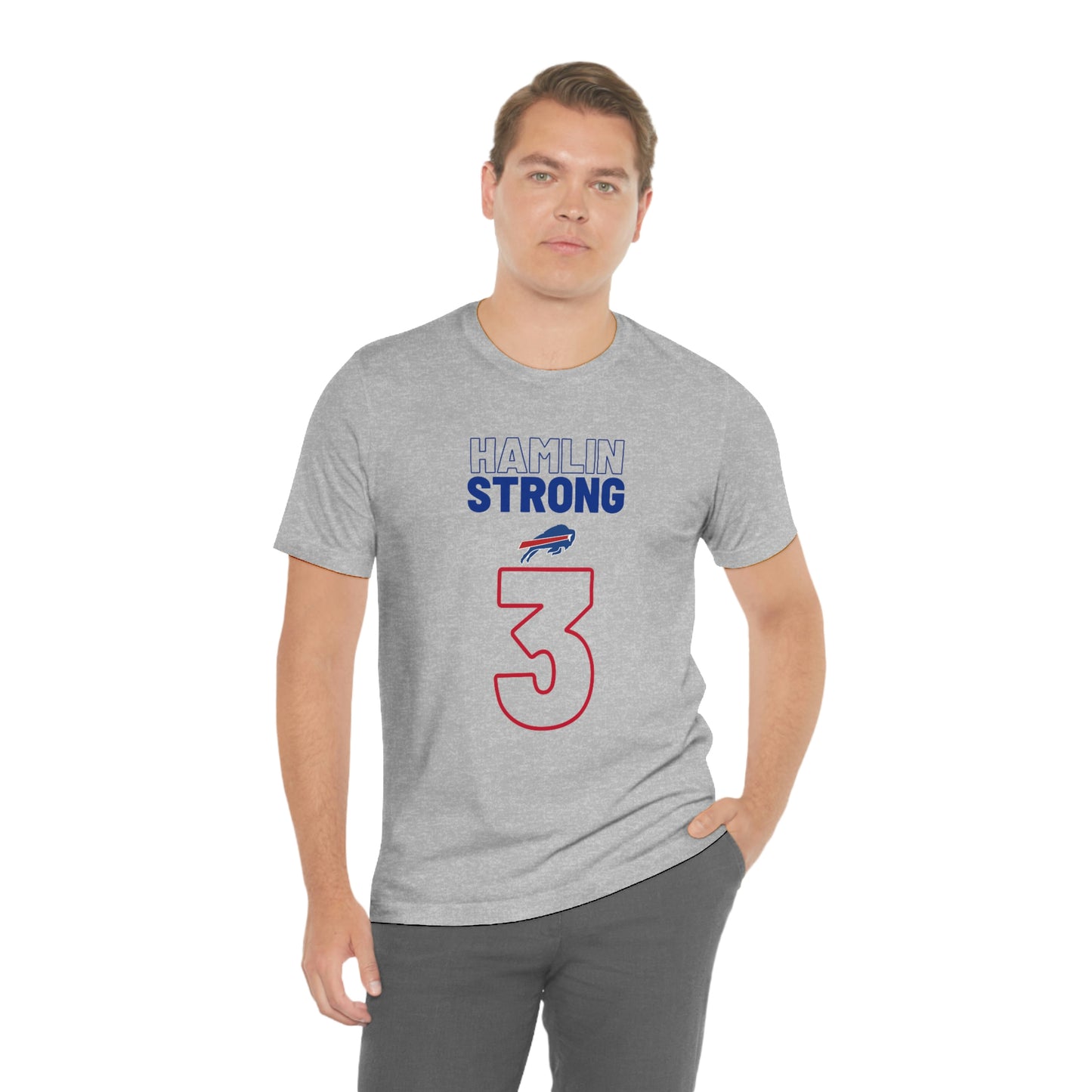 Hamlin Strong Damar Hamlin Buffalo Bills Logo #3 Unisex Jersey Short Sleeve Tee