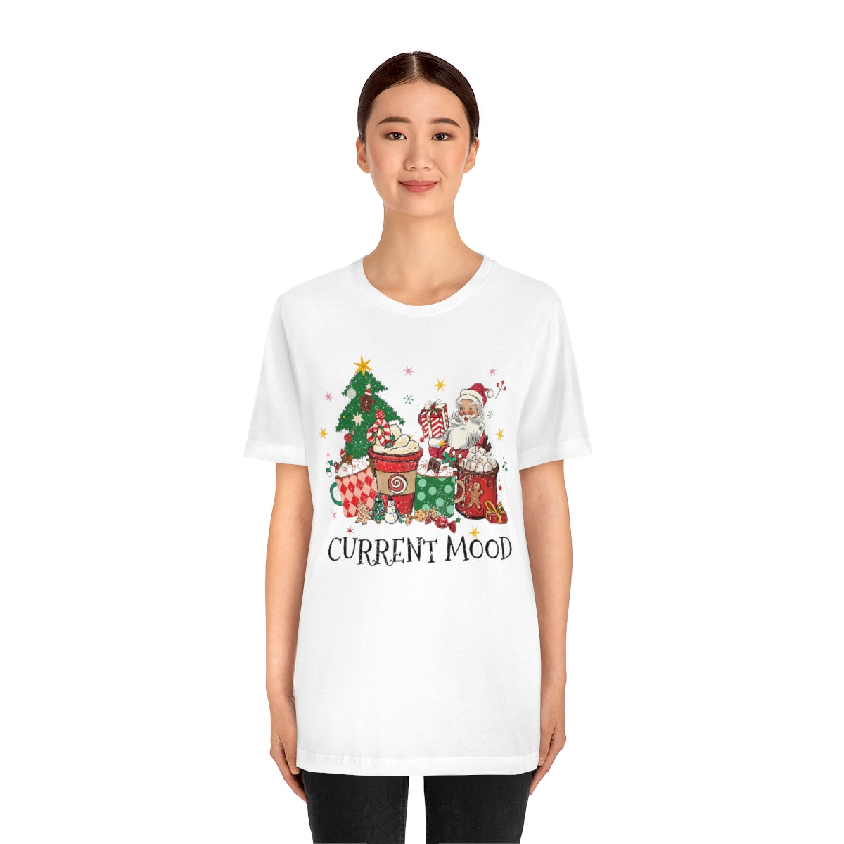 Current Mood Retro Christmas Santa Tshirt
