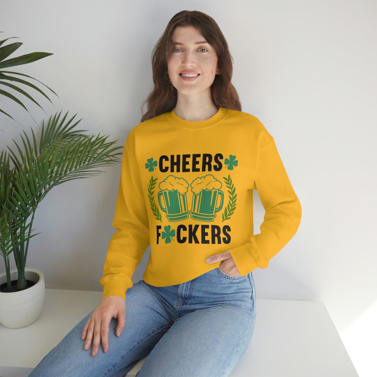 Cheers Fuckers Funny St. Patrick's Day Crewneck Sweatshirt