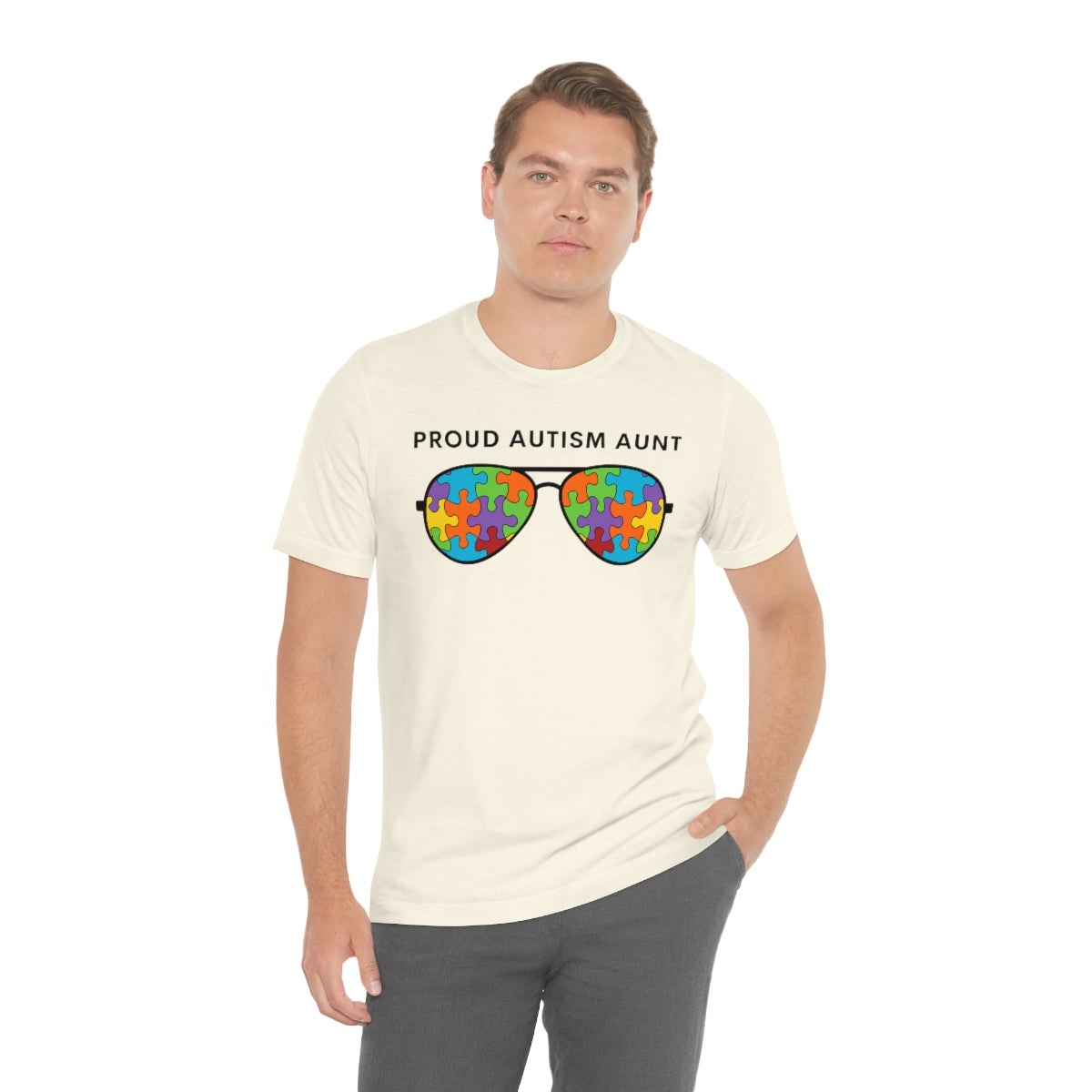 Proud Autism Aunt Sunglasses Tshirt