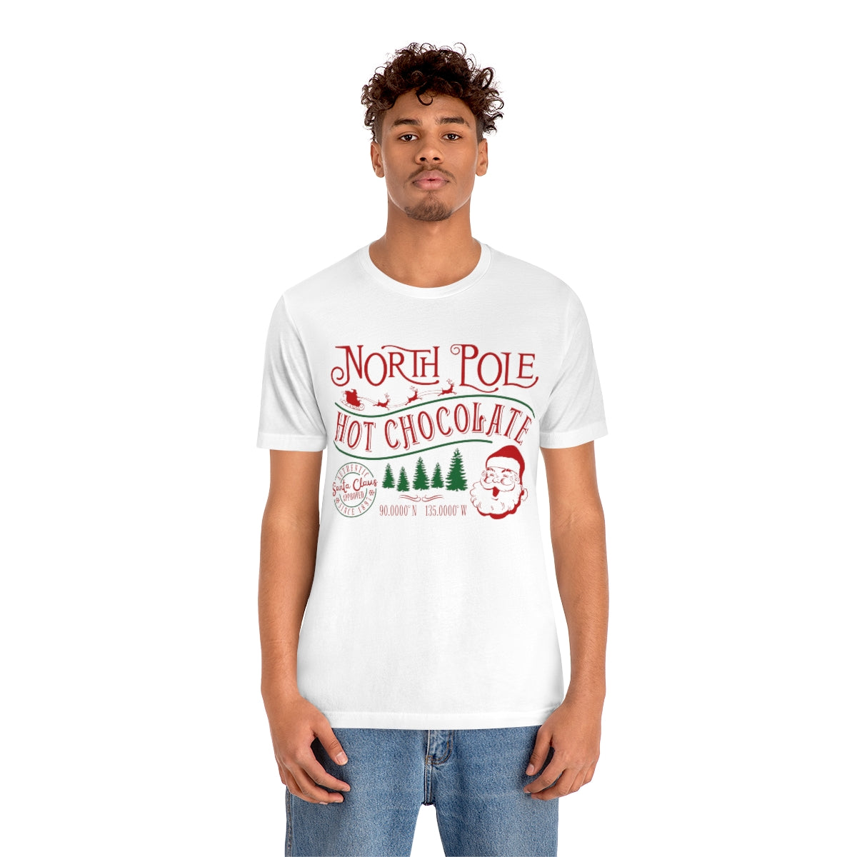 North Pole Premium Hot Chocolate Santa Approved Christmas Holiday Tshirt