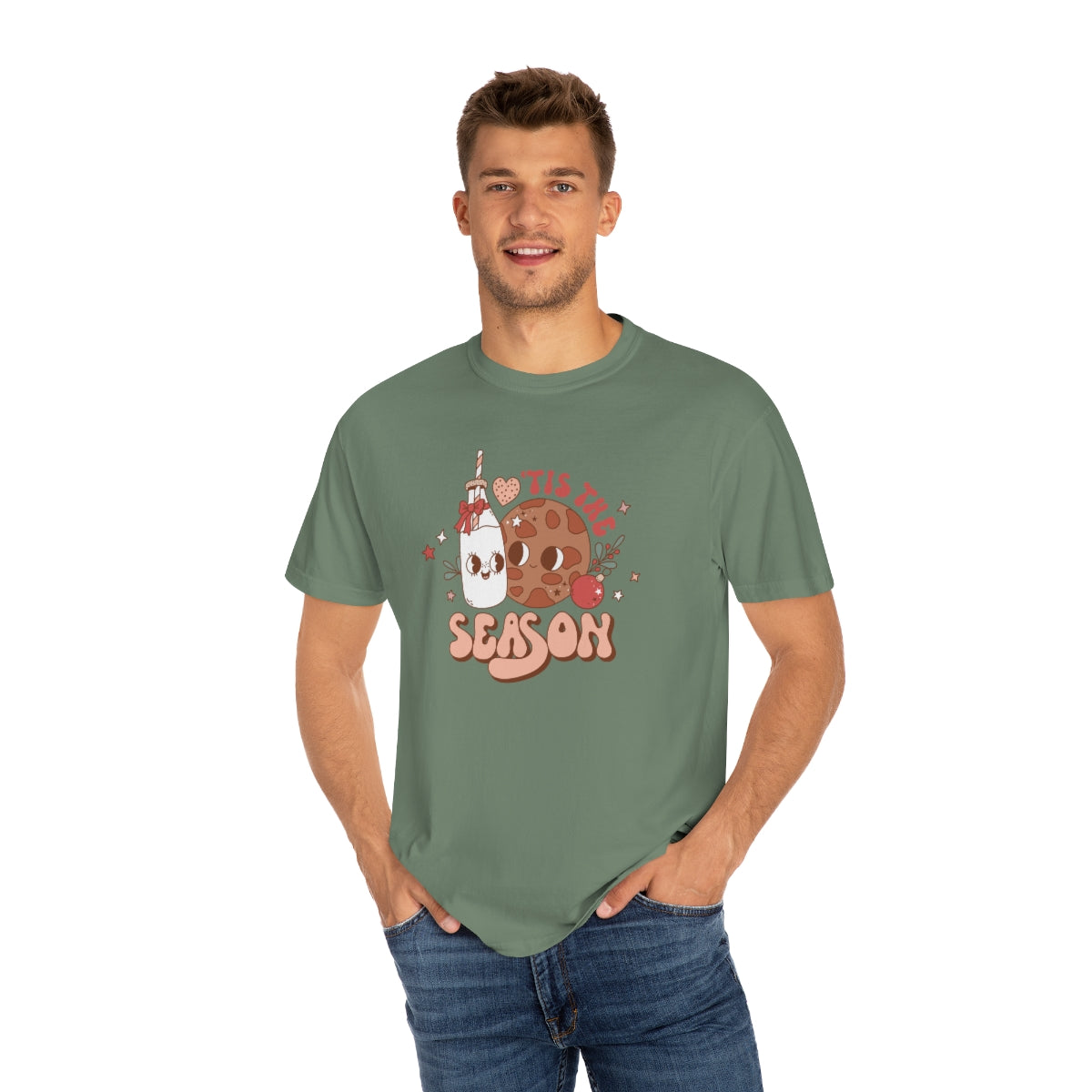 'Tis the Season Milk & Cookies Retro Vintage Christmas TeeShirt