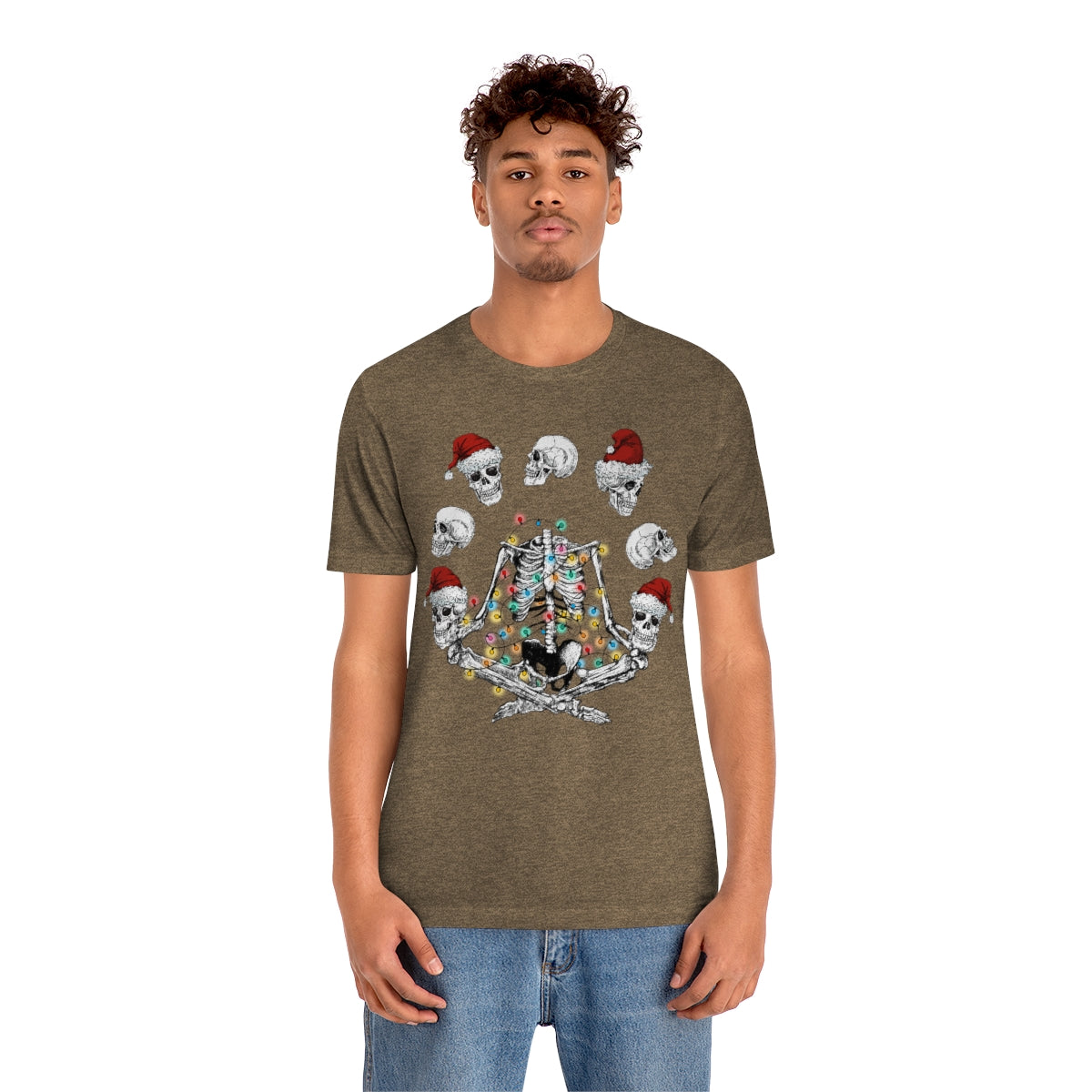 Yoga Skeleton Juggling Heads Christmas Tshirt