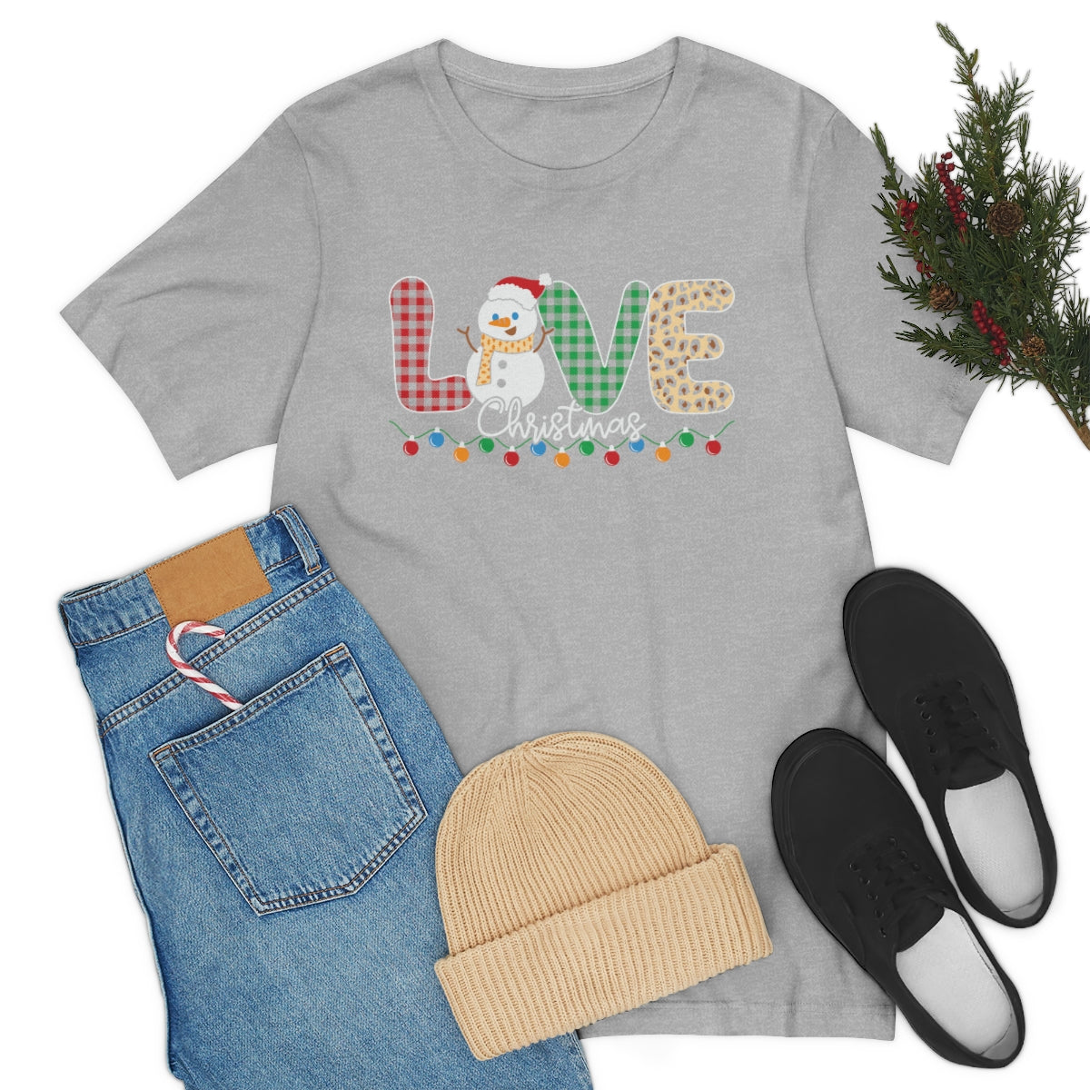 Cute Love Christmas Snowman Tshirt