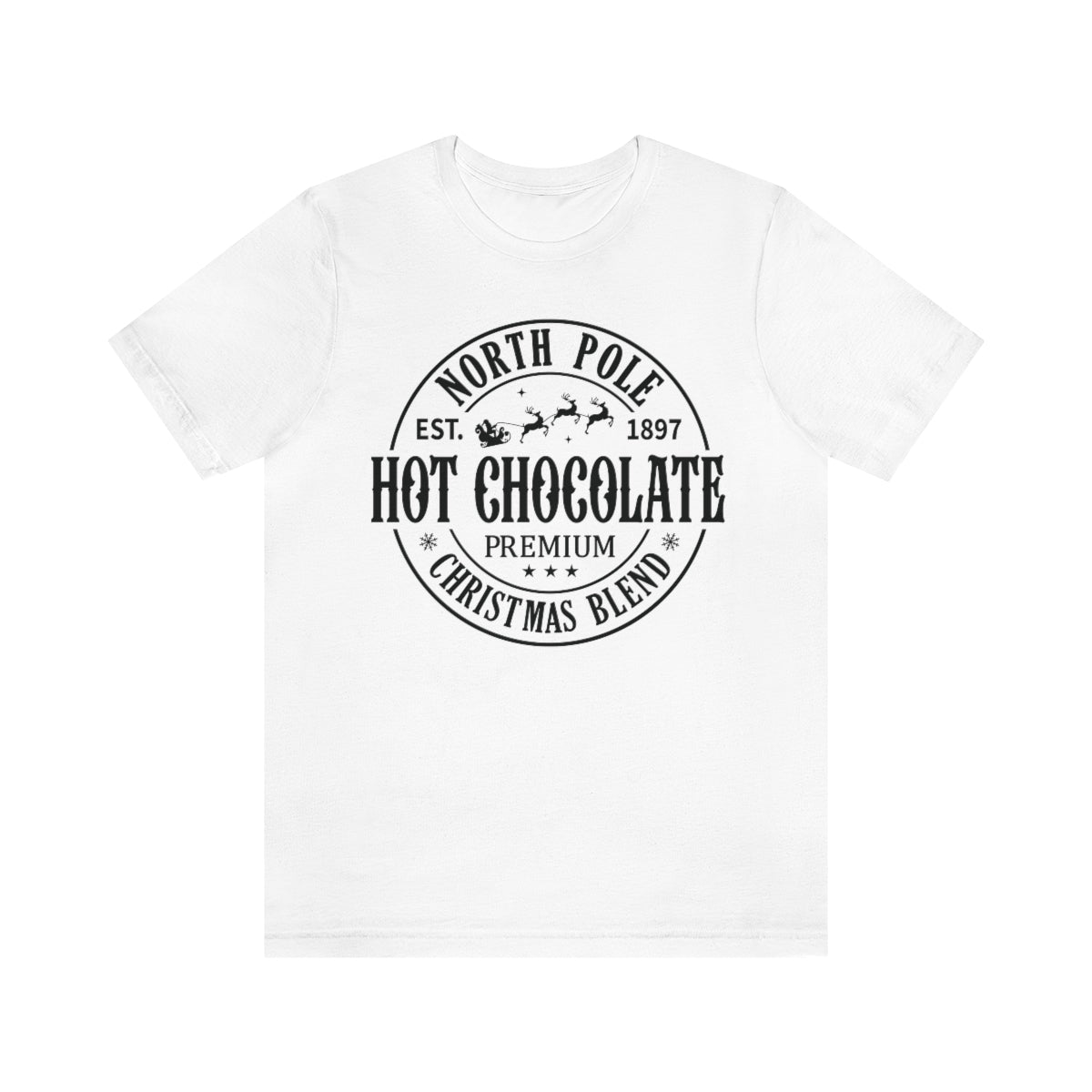 North Pole Premium Hot Chocolate Christmas Holiday Tshirt