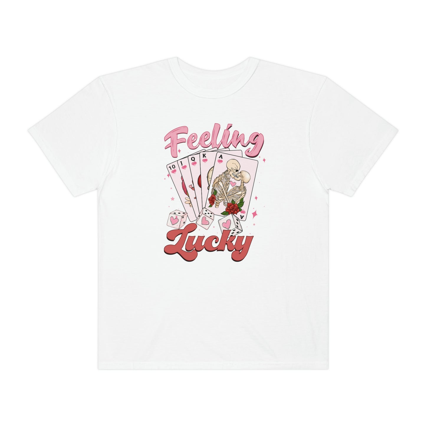 Feeling Lucky Skeleton Playing Cards Premium Valentines Day Tshirt