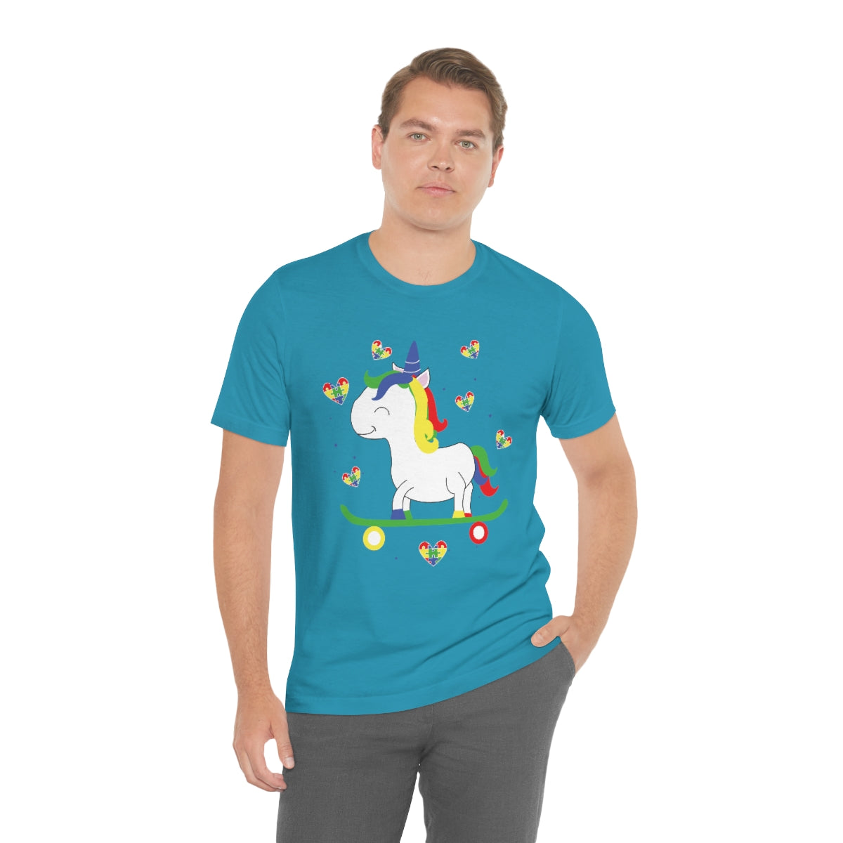 Cute Skateboarding Unicorn Autism Awareness Tshirt